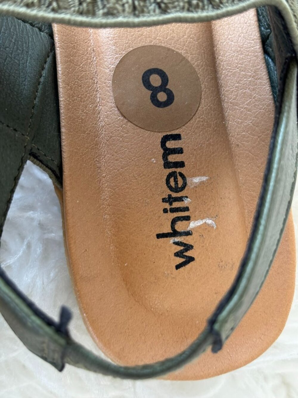NWT White Mountain Olive Green Slip-on Stretch Slingback Sandals 8 - Picture 7 of 7